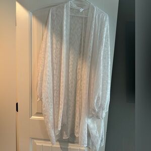 White Shear Leopard Print Cardigan